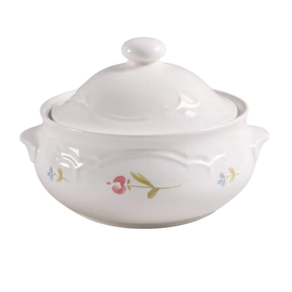 Pfaltzgraff Gazebo Garland Pattern 2 Quart Covered Stoneware Casserole Dish VTG